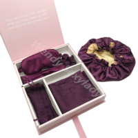 WY1 coffret cadeau de luxe 100% taie d'oreiller en satin soie sommeil masque pour les yeux taie d'oreiller ensemble cadeau