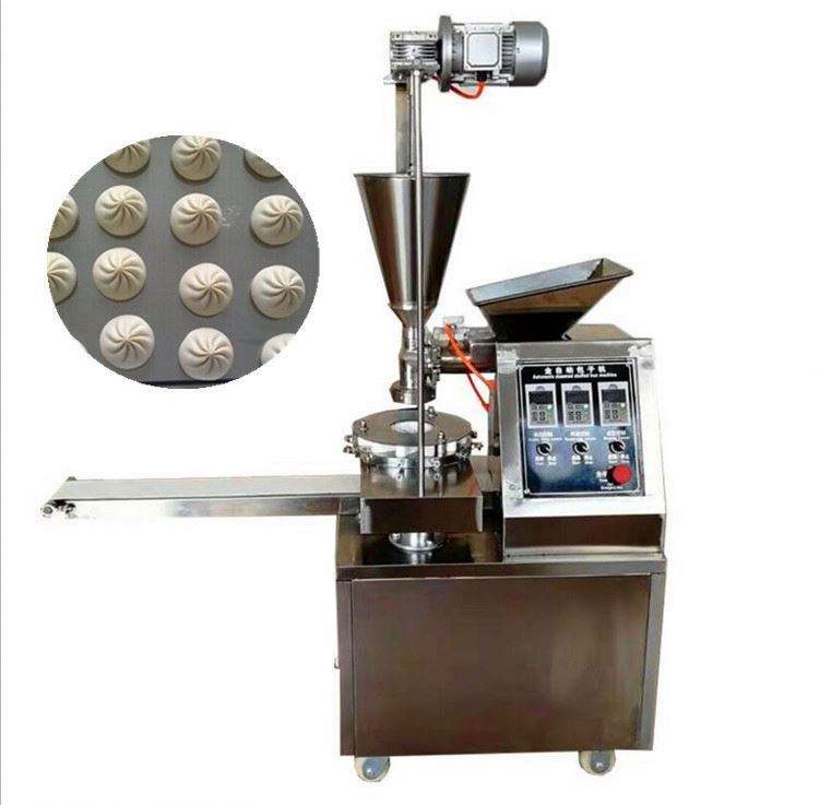 Double Machine L double hopper momo folding machine Burger bun filling wrapping machine ...