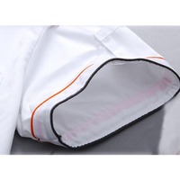Veste de chef pour homme unisexe Design uniforme Vêtements de chef cuisinier avec manteau de cuisine en tissu tissé à manches courtes/longues