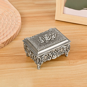 <b>Dropshipping</b> Shopify Nordic Vintage Metal Rose Jewelry Box Earring Necklace Ring Storage Display Organizer - Product Image 2
