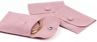 Vente en gros Conteneur à bijoux en velours personnalisé avec bouton Pochette de rangement élégante pour colliers boucles d'oreilles bagues avec logo imprimé