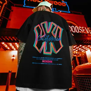 Trang Phục Đường Phố Tùy Chỉnh Áo Thun Nam Trơn Cổ Tròn Tay Ngắn Ngoại Cỡ Hip Hop In Logo 100% Cotton