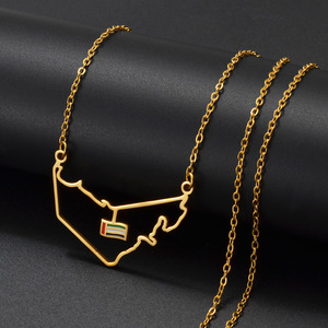 Colliers pour femmes en acier inoxydable avec <span class=keywords><strong>carte</strong></span> et drapeau des <span class=keywords><strong>Émirats</strong></span> <span class=keywords><strong>arabes</strong></span> <span class=keywords><strong>unis</strong></span> pour les fêtes, breloques cartes EAU # 326621 - Product Image 6