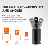 DZ 3 pièces ensemble d'adaptateurs de douille universelle à Impact 1/4 "3/8" 1/2 "Drive Impact Grade U-Joint Swivel Socket Extension OEM