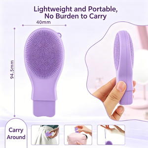 Brosse nettoyante pour le visage en silicone 2-en-1, grattoir en acier inoxydable pour éliminer les points noirs, nettoyeur de pores en profondeur, utilisation domestique, écologique - Product Image 3