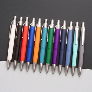Stylo bille en aluminium à pression, finition douce au toucher, en plastique, pointe 1,0 mm, avec encre noire, vente en gros - Product Image 2