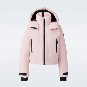 MUSTAGE Pink Hooded Quilted Jacket Women's <b>Winter</b> <b>Coat</b> <b>Thick</b> Polyester Windproof Zipper Closure Solid Color Regular Length - Product Image 1