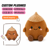 Fabricant de jouets en peluche personnalisés en forme d'arachide, OEM ODM, poupée en peluche alimentaire personnalisée, conception de peluches sur mesure, service à faible MOQ