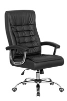 Chaise de bureau exécutive contemporaine de haute qualité, ergonomique, pivotante en cuir, avec support lombaire, hauteur réglable, quatre trous
