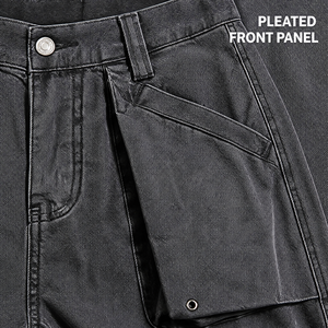 <span class=keywords><strong>Jeans</strong></span> Cargo da Uomo Comodi in Denim <span class=keywords><strong>con</strong></span> Grandi Tasche a Patta e Cuciture a Pannelli - Product Image 3