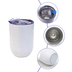 Lot de 50 gobelets à vin blancs de 12 oz pour sublimation, à <span class=keywords><strong>double</strong></span> paroi et isolés sous vide, pour transfert thermique - Entrepôt USA - Product Image 3