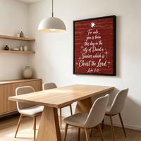 Impression sur toile encadrée « Léon 2:11 » avec cadre en aluminium noir mat, art mural religieux pour la décoration d'églises et de fermes