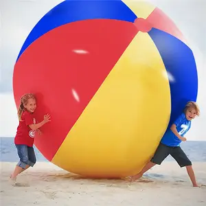 Bolas de praia infláveis gigantes para piscina, bolas grandes de PVC para festas de verão e praia, cor arco-íris