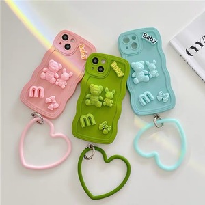 3D cartone animato orso coniglio cassa del telefono delle ragazze <span class=keywords><strong>Cover</strong></span> del telefono di colore puro <span class=keywords><strong>Cover</strong></span> per <span class=keywords><strong>iPhone</strong></span> 15 Plus 14 13 12 <span class=keywords><strong>11</strong></span> - Product Image 4