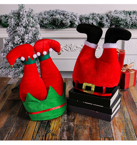Divertido Gorro Navideño Animado de Felpa de Poliéster con Diseño de Papá Noel y Reno, Gorro de Fiesta de Navidad para Adultos y Niños, Regalo Divertido - Product Image 4