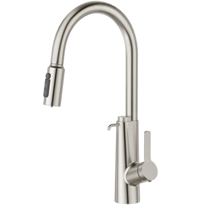 Integrated Soap Dispenser <b>Deck</b> Mount Single Handle Sink Mixer 304 Stainless Steel faucet kitchen - Product Image 2