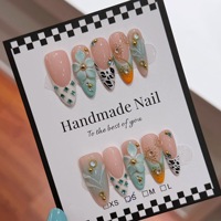 Faux ongles réutilisables de luxe léger, motif sirène Aurora rose, avec nœud 3D et fleur, ornés de perles, pour cadeaux de mariée et détaillants