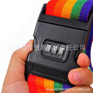 Sangle de bagage arc-en-ciel 1,8 m avec boucle en plastique, sangle de sécurité de voyage en polypropylène résistante aux coupures, sangle de fixation pour valise - Product Image 3