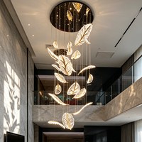 Lustre de salon double hauteur pour villa, design moderne et minimaliste, nouvelle collection, pour maisons duplex, grand luminaire artistique élégant et luxueux pour hall principal