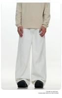 Jean en denim décontracté coupe droite style rétro américain pour hommes et femmes, coupe ajustée mi-ample amincissante, en pur coton, long, pour l'été