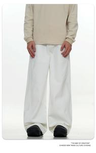 <span class=keywords><strong>Jean</strong></span> en denim décontracté coupe droite style rétro américain pour hommes et femmes, coupe ajustée mi-ample amincissante, en pur coton, long, pour l'été - Product Image 4