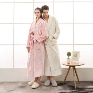 <strong>Lady</strong> Brown Blue Bath Spa Hotel Sleepwear Shower Wrap Knee Length <strong>Dressing</strong> <strong>Gown</strong> Bathing Women Bathrobe - Product Image 2