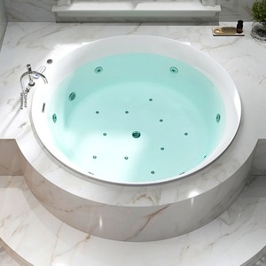 <span class=keywords><strong>Vasca</strong></span> <span class=keywords><strong>da</strong></span> <span class=keywords><strong>Bagno</strong></span> Rotonda Doppia Smart con Idromassaggio e Massaggio a Bolle, <span class=keywords><strong>Vasca</strong></span> Termostatica in Acrilico per Casa, Hotel, B&B, Uso Adulti - Product Image 1