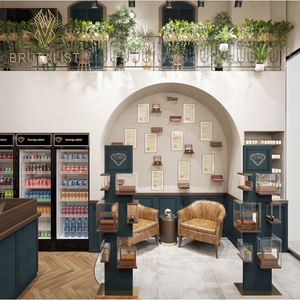 Présentoir en verre design 3D pour magasin de fumée Présentoir intérieur de comptoir au comptoir - Product Image 1