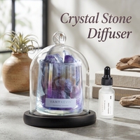 Diffuseur d'arômes en pierre de cristal d'améthyste naturelle mystérieuse de couleur violette, coffret cadeau pour chambre à coucher, bureau, ornement d'aromathérapie