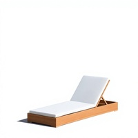 Chaise longue de jardin en teck massif, style nordique, pour villa, hôtel, piscine, mobilier d'extérieur de loisirs