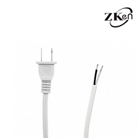 Weißes Netzkabel mit US-Doppelstecker, UL & ETL Zertifiziertes PVC-Kabel, Anpassbare Länge für Elektronische Geräte