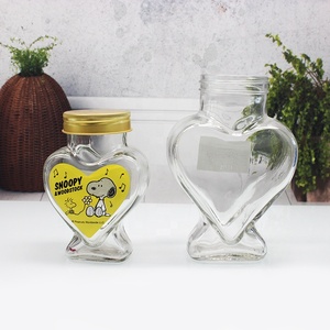 Hình trái tim Jar mật ong Nồi chứa lọ thủy tinh cho kẹo - Product Image 1