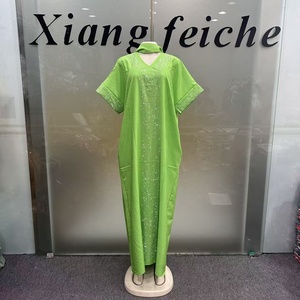 2026 New Fashionable <strong>Kaftan</strong> V-neck Hot Diamond Daily Casual African Ankara <strong>Summer</strong> Women's Boubou Elegant Dress - Product Image 5