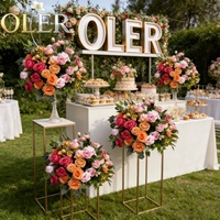 Guirlande de fleurs en soie de qualité supérieure OLER Ivory Lily, facile à installer, pour la décoration de tables de fête et de célébration