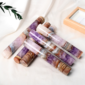 Cylindre en Agate Rayée d'Améthyste Poli à la Main de Haute Qualité pour Cadeau de Fêtes Tendance Mode - Product Image 6