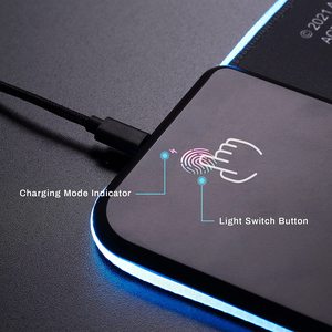Tùy chỉnh không dây sạc mousepads <span class=keywords><strong>LED</strong></span> , RGB chuột Pad chơi game Nhà cung cấp - Product Image 2