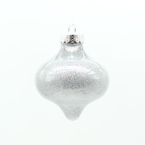 Prix usine Direct 8cm Boule De <span class=keywords><strong>Verre</strong></span> Double Pointu Oignon Monté Ornements En <span class=keywords><strong>Verre</strong></span> Décorations De Boule De Noël - Product Image 2