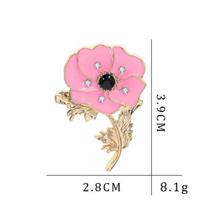 Nouvelle broche strass fleur de coquelicot - Product Image 4