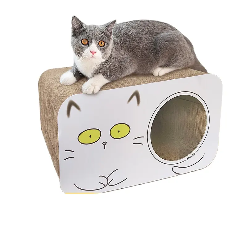 Bán Hot 2022 Cat Scratcher Hộp Các Tông Scratchers Cung Cấp Cho Mèo Một NƠI ẨN NÁU Và Cào Bài All-In-One!