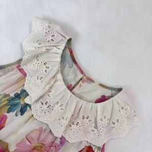 Abito Estivo da Festa per Bambine, 100% Cotone, Stampa Floreale Digitale, Lunghezza al Ginocchio, Senza Maniche con Volant - Product Image 3