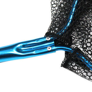 Filet de pêche à main en alliage d'<span class=keywords><strong>aluminium</strong></span>, filet d'atterrissage en caoutchouc pour poissons, crabe et crevettes - Product Image 2