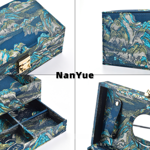 Nouvelle boîte à bijoux rectangulaire de grande capacité de style chinois, boîte de présentation multifonctionnelle pour collection de bijoux pour femmes, boîte cadeau de mariage - Product Image 2