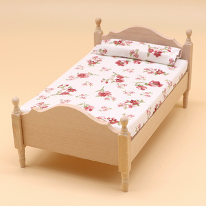 บ้านตุ๊กตา1:12เฟอร์นิเจอร์จิ๋วเตียงเดี่ยวของเล่นฉากห้องนอน & ของขวัญ - Product Image 3