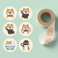 Sevimli Kalıcı Su Geçirmez Vinil Etiket Rulo Karikatür Yaratıcı Dekoratif Sızdırmazlık Çocuklar Ödül El Kitabı Kedi Köpek Zanaat Mum