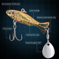 LUSHAZER Leurre de pêche Vib en métal 23g 34g Isca Plomb artificiel Appât de pêche réaliste avec cuillère Wobbler pour bar brochet truite carpe