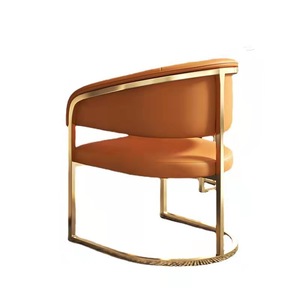 Sedia da pranzo di lusso sedia da pranzo con rivestimento in acciaio inossidabile in pelle PU <span class=keywords><strong>per</strong></span> la poltrona con cuscino morbido del ristorante dell'hotel di casa - Product Image 2
