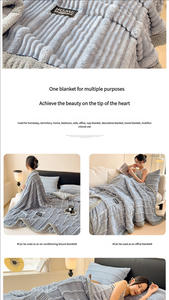 Wholesale Hot-selling <b>Rabbit</b> Fur <b>Blanket</b>, Thickened Luxury Office Nap <b>Blanket</b>, Warm Small Air-conditioned Sofa <b>Blanket</b> - Product Image 5