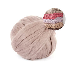 Gratuit un échantillon 1/0.04NM 100% laine douce pour la peau fil de chenille bandes de cheveux grossiers roving géant - Product Image 5