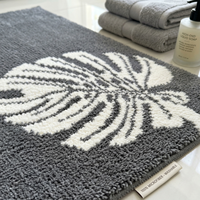 Tapis de porte jacquard moderne haut/bas personnalisé OEM en gros d'usine, tapis de salle de bain en microfibre douce et écologique pour usage domestique et hôtelier