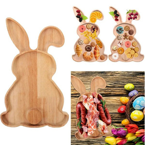 Wooden Rabbit <b>Tray</b> For Dessert Fruit Coffee Serving Hotel Use - Product Image 1